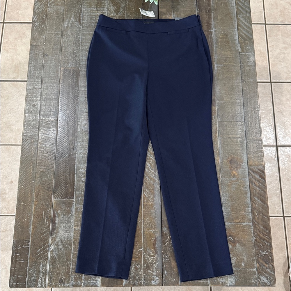 Talbots Refined Bi-Stretch Straight Leg Pants Navy Blue 4P NWT